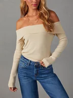 Swetry damskie - LA Angels Sweter w kolorze beżowym - miniaturka - grafika 1