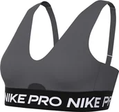 Biustonosze - Nike Damski sportowy biustonosz Pro Indy Plunge Bra Sw, Iron Grey/White, HF5961-068, XL - miniaturka - grafika 1