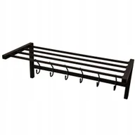 Wieszaki i stojaki - Wieszak Na Ubrania Ścienny Wiszący Do Przedpokoju Loft 60cm Czarny+ Kołki - miniaturka - grafika 1
