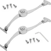 Zawiasy, okucia i inne akcesoria - 2 sztuki zawiasów podtrzymujących pokrywę, łatwy montaż do szafek, gablot i półek, trwały materiał - miniaturka - grafika 1