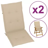 Poduszki ogrodowe - vidaXL Poduszki na krzesła ogrodowe, 2 szt., beżowe, 120x50x3 cm - miniaturka - grafika 1