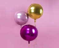 Kubki dla dzieci - PartyDeco Balon foliowy, Kula, 40 cm, złoty - miniaturka - grafika 1