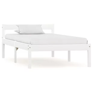 vidaXL Rama łóżka, biała, lite drewno sosnowe, 100 x 200 cm - Łóżka - miniaturka - grafika 1