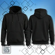 Bluzy męskie - Bluza uniwersalna typu kangurka z kapturem bez nadruku rozmiar 3XL czarna 320g bawełny - miniaturka - grafika 1