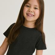 Koszulki dla dziewczynek - Reserved - Krótki t-shirt z falbanką - Szary - miniaturka - grafika 1