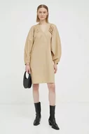 Sukienki - By Malene Birger sukienka bawełniana kolor beżowy mini oversize - miniaturka - grafika 1