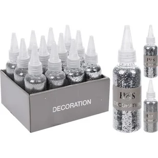 Brokat w butelce srebrny 40 g mix - Ozdoby bożonarodzeniowe - miniaturka - grafika 1