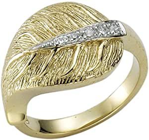Pierścionek Bijoux biała cyrkonia naturalny motyw liść Size 52 (16.5) błyszczący