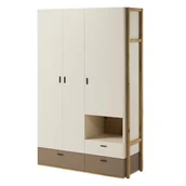 Szafy i szafki dla dzieci - Szafa młodzieżowa LENNY LY-01 | Dąb artisan + beż + truflowy - miniaturka - grafika 1