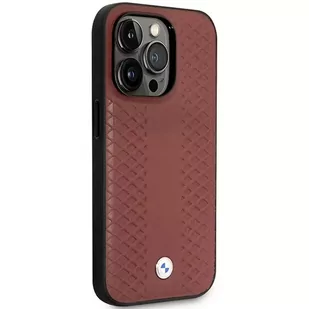Etui na telefon BMW BMHMP14L22RFGR do Apple iPhone 14 Pro 6,1" burgundowy/burgundy Leather Diamond Pattern MagSafe - Etui i futerały do telefonów - miniaturka - grafika 4