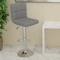 Taborety i hokery - vidaXL Stołek barowy, jasnoszary, tapicerowany tkaniną - miniaturka - grafika 1