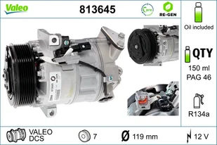 Valeo sprezarka klimatyzacji regenerowana 813645 813645 - Kompresory klimatyzacji - miniaturka - grafika 1