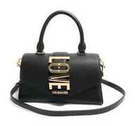 Torebki damskie - Love Moschino POLJC4226PP0MKC0000U, torebka damska, czarna, czarny i pomarańczowy - miniaturka - grafika 1