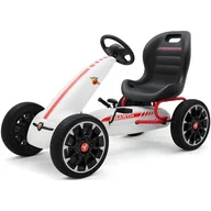Jeździki dla dzieci - Milly Mally Gokart na pedały Abarth White - miniaturka - grafika 1