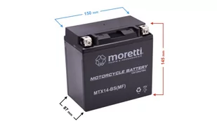 Akumulator Moretti AGM (Gel) MTX14-BS - Części motocyklowe - miniaturka - grafika 1