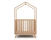 Łóżeczka i kojce - AT4 - Wysuwany kojec COMFORT drewniana chatka buk lakierowany 100 x 100 cm - miniaturka - grafika 1