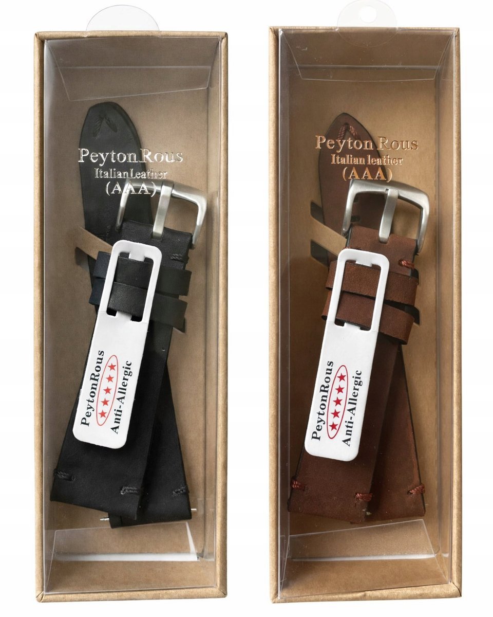 ZESTAW 2X PASKÓW DO ZEGARKA 22MM SKÓRA NATURALNA UNIWERSALNE +TELESKOPY
