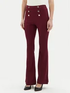Spodnie damskie - Motivi Spodnie materiałowe P040Q003468N Bordowy Flare Fit - miniaturka - grafika 1