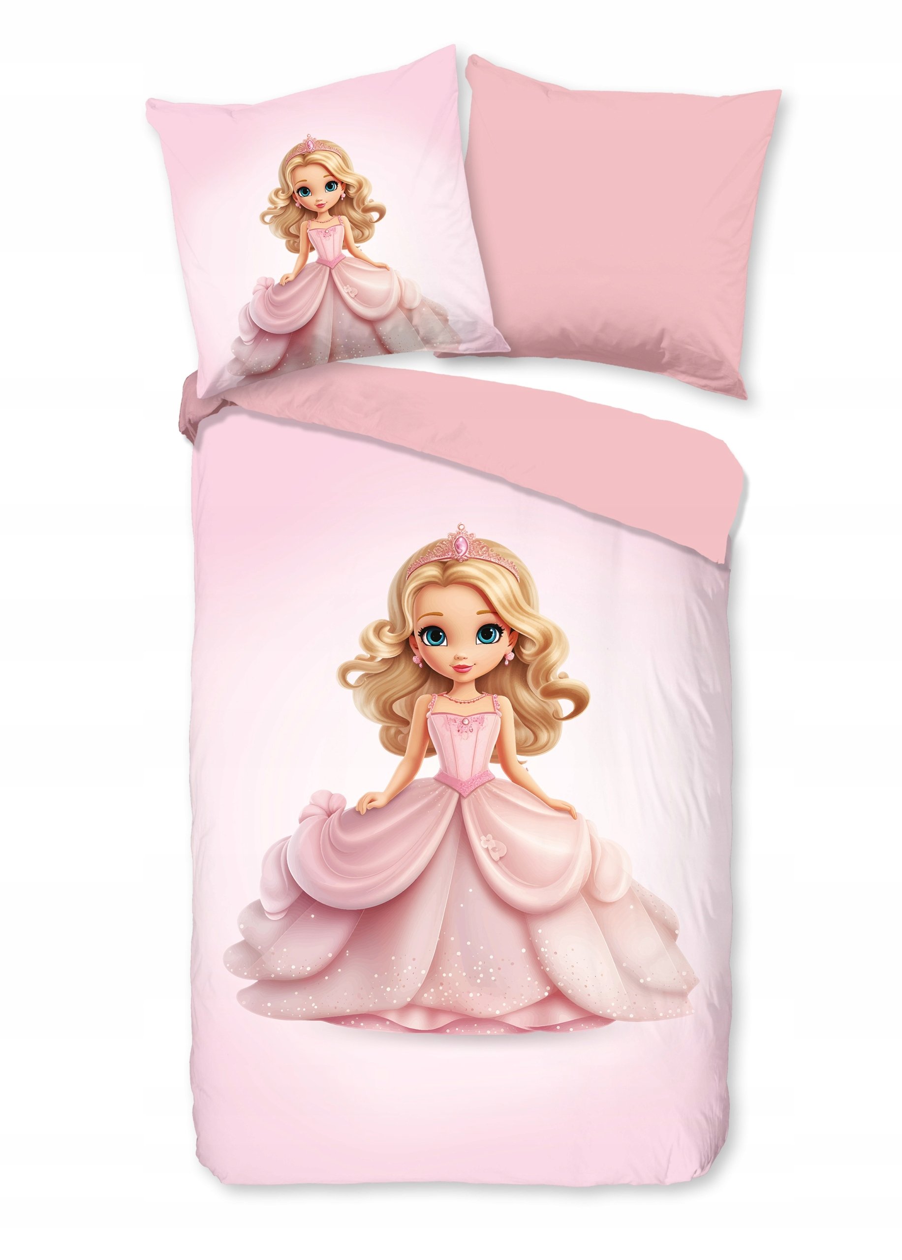 Pościel księżniczka bella różowa 140x200 dla dziecka miękka mikrowłókno