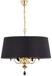 LAMPA WISZĄCA czarny klosz złote wykończenie styl glamour duża EGIDA EG 6 ms Jupiter - Lampy sufitowe - miniaturka - grafika 1