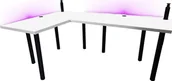 Biurka gamingowe - Biurko Daming Model 3 Białe 202 cmx136 cm x 1,8 cm z okrągłym przepustem na kable - miniaturka - grafika 1