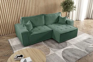 Sofa w kształcie L BOHOO narożnik tkanina Raven jasnozielony prawy - Narożniki - miniaturka - grafika 1