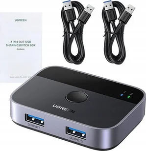 HUB USB Ugreen Przełącznik USB-A 3.0 2x2 UGREEN CM757, 5 Gbps + 2x kabel USB-A 1.5m - Huby USB - miniaturka - grafika 1