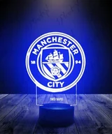 Lampy stojące - Lampka Nocna Manchester City LOGO LED RGB PLEXIDO - miniaturka - grafika 1
