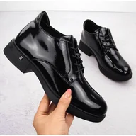 Botki damskie - Skórzane lakierowane botki damskie czarne Vinceza 58413 - miniaturka - grafika 1