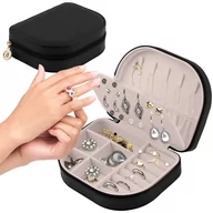 Pudełka i szkatułki - Szkatułka na biżuterię podręczna, pudełko podróżne Massido, czarne - miniaturka - grafika 1