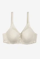 Biustonosze - Jasnobeżowy Biustonosz Koronkowy Full Cup na Regulowanych Ramiączkach Rosalines - miniaturka - grafika 1