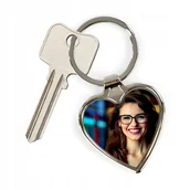 Breloki - BRELOK DO KLUCZY SERCE ZE ZDJĘCIEM WŁASNYM FOTO NADRUKIEM LOGO na prezent - miniaturka - grafika 1