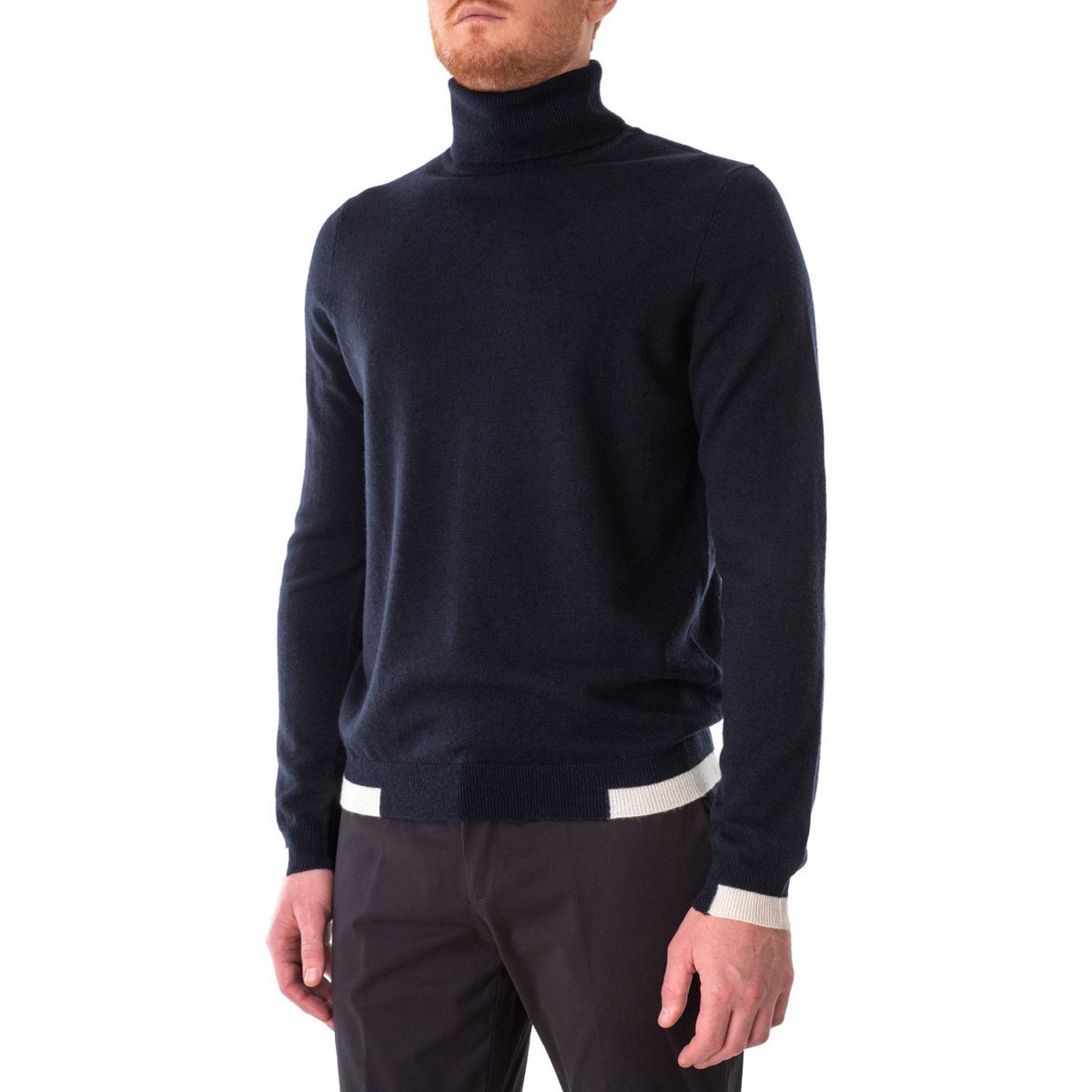 Sweter męski Antony Morato golf wełniany granatowy klasyczny-L
