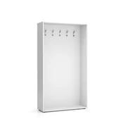 Wieszaki i stojaki - PLAN Ścianka na ubrania (wieszak), 5 haczyków, biała 6101278 - miniaturka - grafika 1