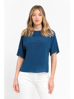 Bluzki damskie - Trussardi Jedwabna bluzka w kolorze niebieskim - grafika 1