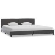 Łóżka - vidaXL Rama łóżka z podnośnikiem, szara, sztuczna skóra, 160 x 200 cm - miniaturka - grafika 1
