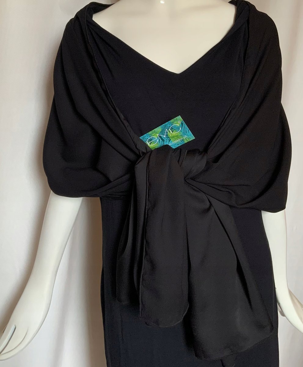 Czarny Szal Damski Maxi Prosty Pogrzeb Żałoba