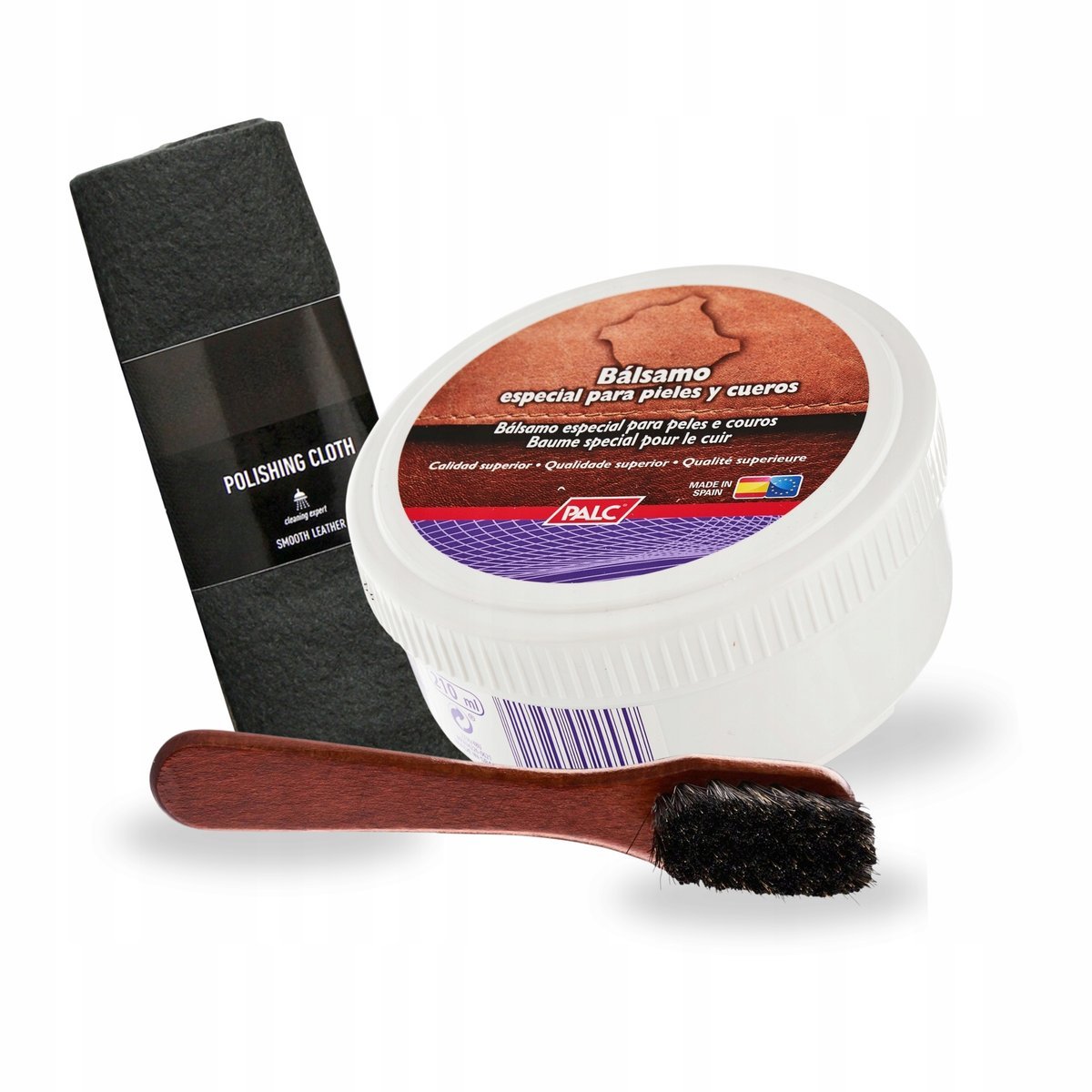 Tłuszcz do Butów Skórzanych ze Szczotką i Szmatką Palc Zestaw 3w1