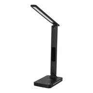 Lampy stojące - Lampka Biurkowa LED 7W CZARNA Wyświetlacz Ładowarka Indukcyjna Q1 Alarm USB - miniaturka - grafika 1
