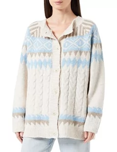 ALARY Damski sweter z dzianiny z guzikami 15425018-AL01, beżowy brązowy niebieski, XL/XXL, beżowy, brązowy, niebieski, XL-XXL - Swetry damskie - miniaturka - grafika 1