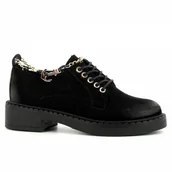 Mokasyny damskie - Czarne półbuty damskie CARINII - Carinii - miniaturka - grafika 1