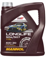 Oleje silnikowe - MANNOL LONGLIFE 504/507 5W30 4L - miniaturka - grafika 1