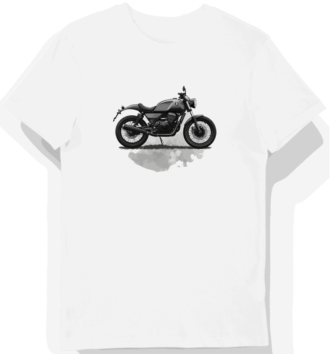 Koszulka męska biała Elegancka Dynamika Moto Guzzi V7 XL