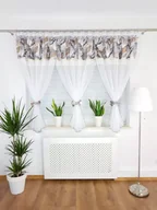 Firany - Firana złożona z 3 kokonów- odcienie szarości, nowoczesne firanki do kuchni - miniaturka - grafika 1