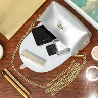 Torebki damskie - Elegancka WŁOSKA SKÓRZANA torebka WIECZOROWA łańcuszek mała skóra naturalna - miniaturka - grafika 1