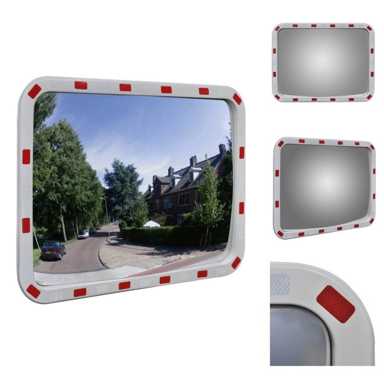 vidaXL Lustro drogowe wypukłe kwadratowe 40×80 cm z odblaskami - Znaki drogowe