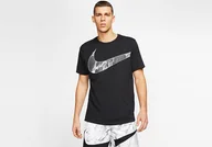 Koszulki męskie - Nike Dri-Fit Hbr Marble Tee Black - miniaturka - grafika 1