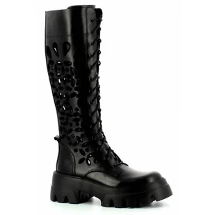 Czarne sznurowane kozaki CARINII - Carinii - Kozaki damskie - miniaturka - grafika 1