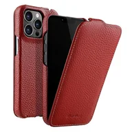 Etui i futerały do telefonów - MELKCO Dla iPhone 14 Pro Etui na telefon z teksturą Litchi Oryginalna skóra bydlęca + pionowa obudowa z klapką PC Czerwony - miniaturka - grafika 1