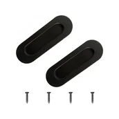 Zawiasy, okucia i inne akcesoria - Klamka do drzwi przesuwnych - Uchwyt meblowy - Stal nierdzewna - 2 sztuki - 120*40 mm - Czarny - miniaturka - grafika 1